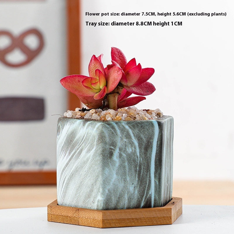 Ceramic Succulent Flower Pot Nordic Simple Marbling