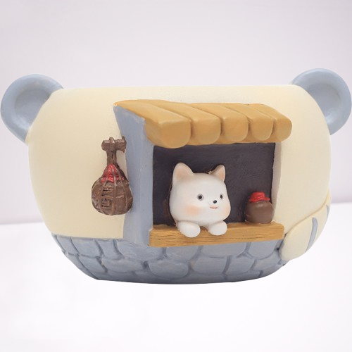 Cute Pet Resin Flower Pot - Cat & Fox Garden Decor