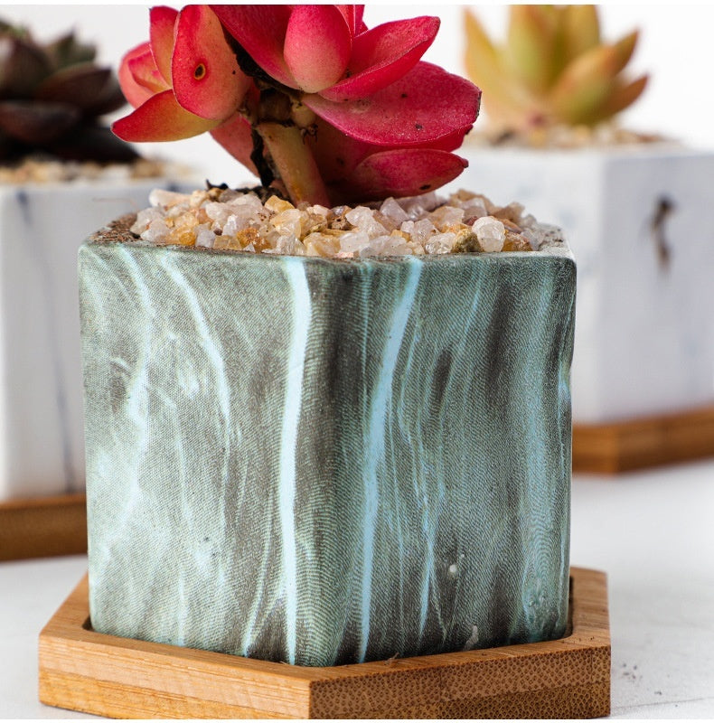 Ceramic Succulent Flower Pot Nordic Simple Marbling