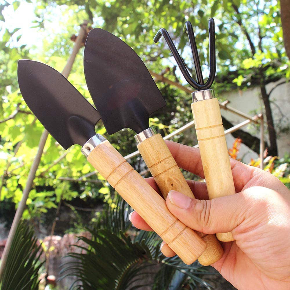 3Pcs/set Mini Potting Tools Set Succulent Gardening Loosening Tools Outdoor Hand Plant Flower Shovel Rake