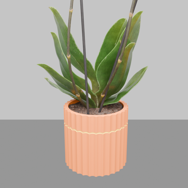 Elegance in Grove: Custom 3D-Printed Textured Pot